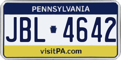 PA license plate JBL4642