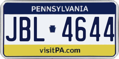 PA license plate JBL4644