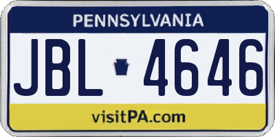 PA license plate JBL4646