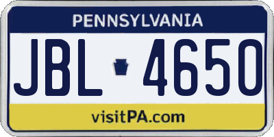 PA license plate JBL4650