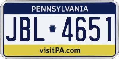 PA license plate JBL4651