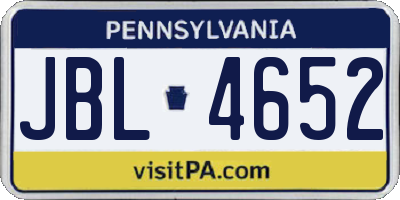 PA license plate JBL4652