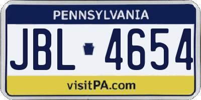 PA license plate JBL4654