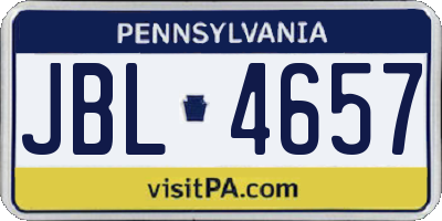 PA license plate JBL4657