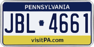 PA license plate JBL4661