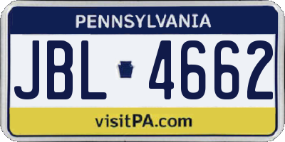 PA license plate JBL4662