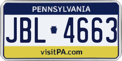 PA license plate JBL4663