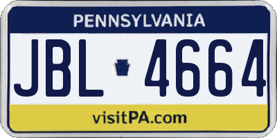 PA license plate JBL4664