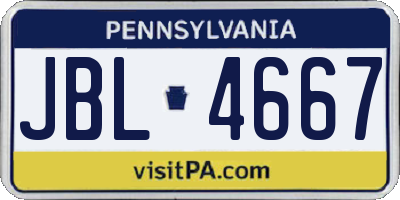 PA license plate JBL4667