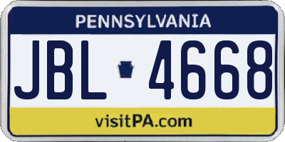 PA license plate JBL4668