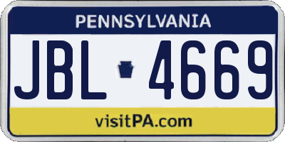 PA license plate JBL4669