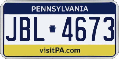 PA license plate JBL4673