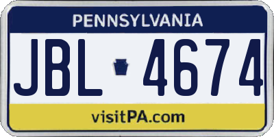 PA license plate JBL4674