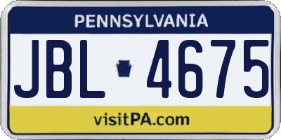 PA license plate JBL4675