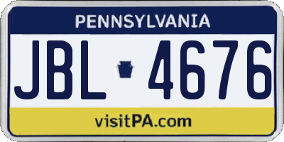 PA license plate JBL4676