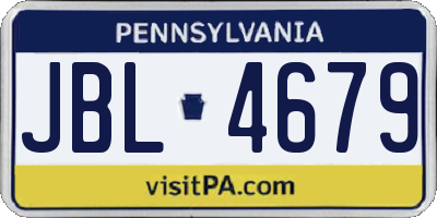 PA license plate JBL4679