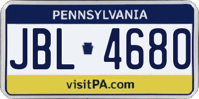 PA license plate JBL4680