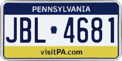 PA license plate JBL4681