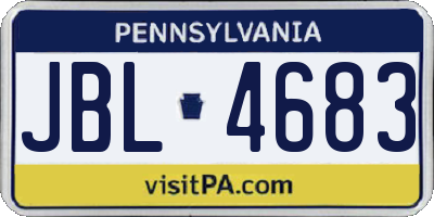 PA license plate JBL4683