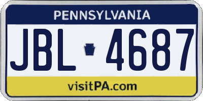 PA license plate JBL4687