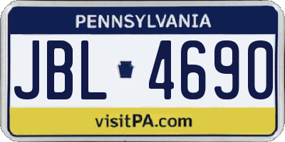 PA license plate JBL4690