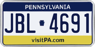 PA license plate JBL4691