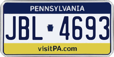 PA license plate JBL4693