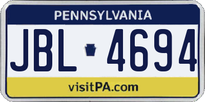 PA license plate JBL4694