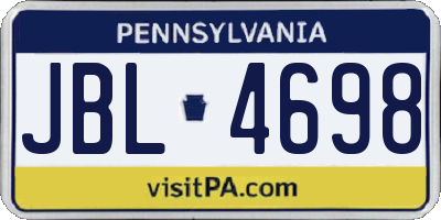 PA license plate JBL4698