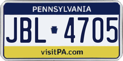 PA license plate JBL4705