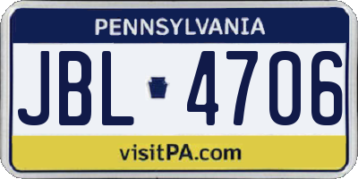 PA license plate JBL4706