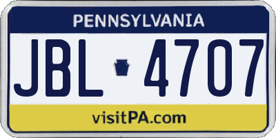 PA license plate JBL4707