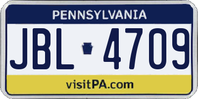 PA license plate JBL4709