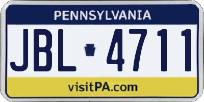 PA license plate JBL4711