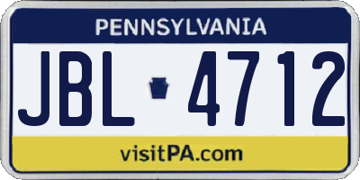 PA license plate JBL4712