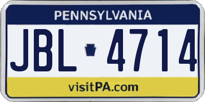 PA license plate JBL4714