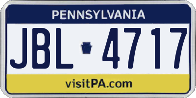 PA license plate JBL4717