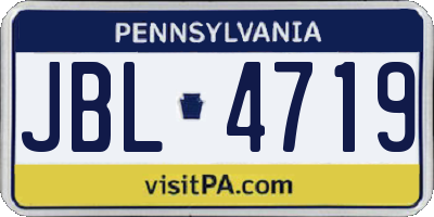 PA license plate JBL4719