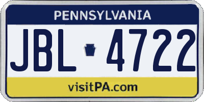 PA license plate JBL4722