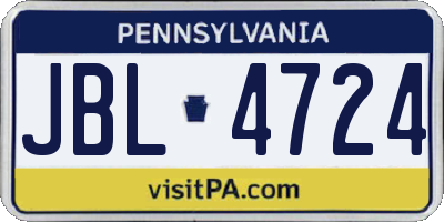 PA license plate JBL4724