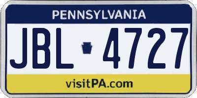 PA license plate JBL4727