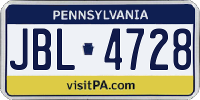 PA license plate JBL4728