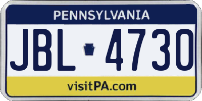 PA license plate JBL4730