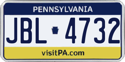 PA license plate JBL4732