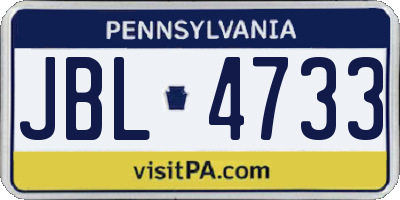 PA license plate JBL4733