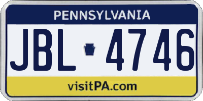 PA license plate JBL4746