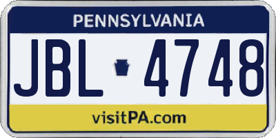 PA license plate JBL4748