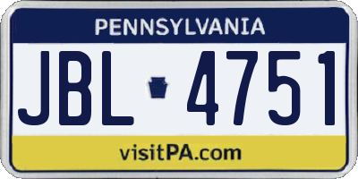 PA license plate JBL4751