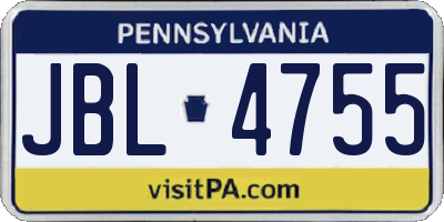 PA license plate JBL4755