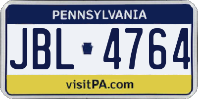 PA license plate JBL4764